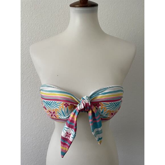 Kenny Flowers Swim Bikini Top Strapless Mayakoba Multicolor Swimwear - Picture 1 of 7